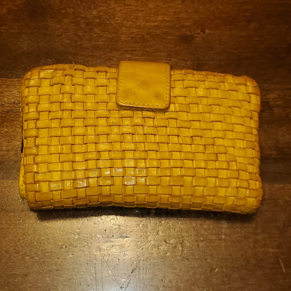 Yellow Woven Women's Wallet